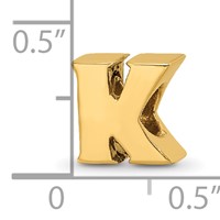 Sterling Silver Gold-plated Reflections Letter K Bead view 4