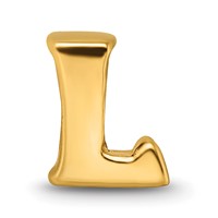 Sterling Silver Gold-plated Reflections Letter L Bead view 3