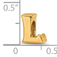 Sterling Silver Gold-plated Reflections Letter L Bead view 4