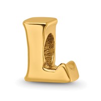 Sterling Silver Gold-plated Reflections Letter L Bead view 1