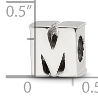 Sterling Silver Reflections Letter M Bead view 4