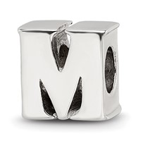 Sterling Silver Reflections Letter M Bead view 1