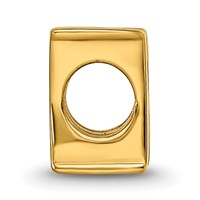 Sterling Silver Gold-plated Reflections Letter M Bead view 2