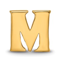 Sterling Silver Gold-plated Reflections Letter M Bead view 3