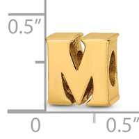 Sterling Silver Gold-plated Reflections Letter M Bead view 4