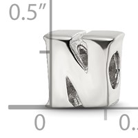 Sterling Silver Reflections Letter N Bead view 4