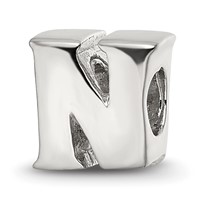 Sterling Silver Reflections Letter N Bead view 1