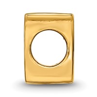 Sterling Silver Gold-plated Reflections Letter N Bead view 2