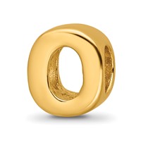 Sterling Silver Gold-plated Reflections Letter O Bead view 1