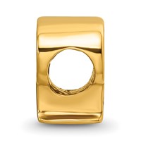 Sterling Silver Gold-plated Reflections Letter P Bead view 2