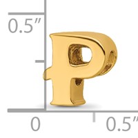 Sterling Silver Gold-plated Reflections Letter P Bead view 4