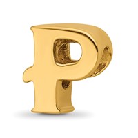 Sterling Silver Gold-plated Reflections Letter P Bead view 1