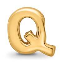 Sterling Silver Gold-plated Reflections Letter Q Bead view 3