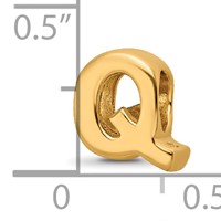 Sterling Silver Gold-plated Reflections Letter Q Bead view 4