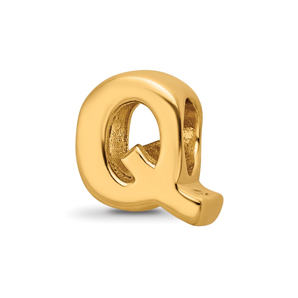 Sterling Silver Gold-plated Reflections Letter Q Bead