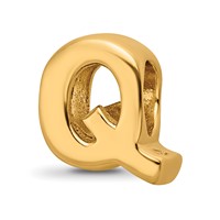 Sterling Silver Gold-plated Reflections Letter Q Bead view 1