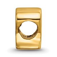 Sterling Silver Gold-plated Reflections Letter R Bead view 2
