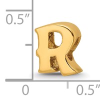 Sterling Silver Gold-plated Reflections Letter R Bead view 4