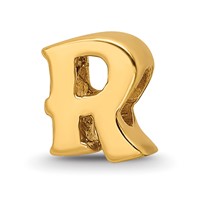 Sterling Silver Gold-plated Reflections Letter R Bead view 1