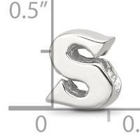 Sterling Silver Reflections Letter S Bead view 4