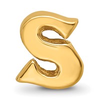 Sterling Silver Gold-plated Reflections Letter S Bead view 3