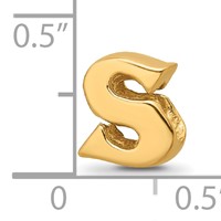 Sterling Silver Gold-plated Reflections Letter S Bead view 4
