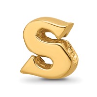 Sterling Silver Gold-plated Reflections Letter S Bead view 1