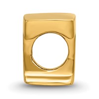 Sterling Silver Gold-plated Reflections Letter T Bead view 2