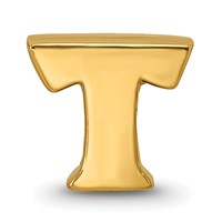 Sterling Silver Gold-plated Reflections Letter T Bead view 3