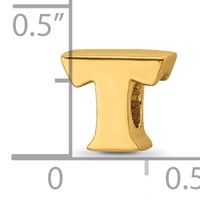 Sterling Silver Gold-plated Reflections Letter T Bead view 4