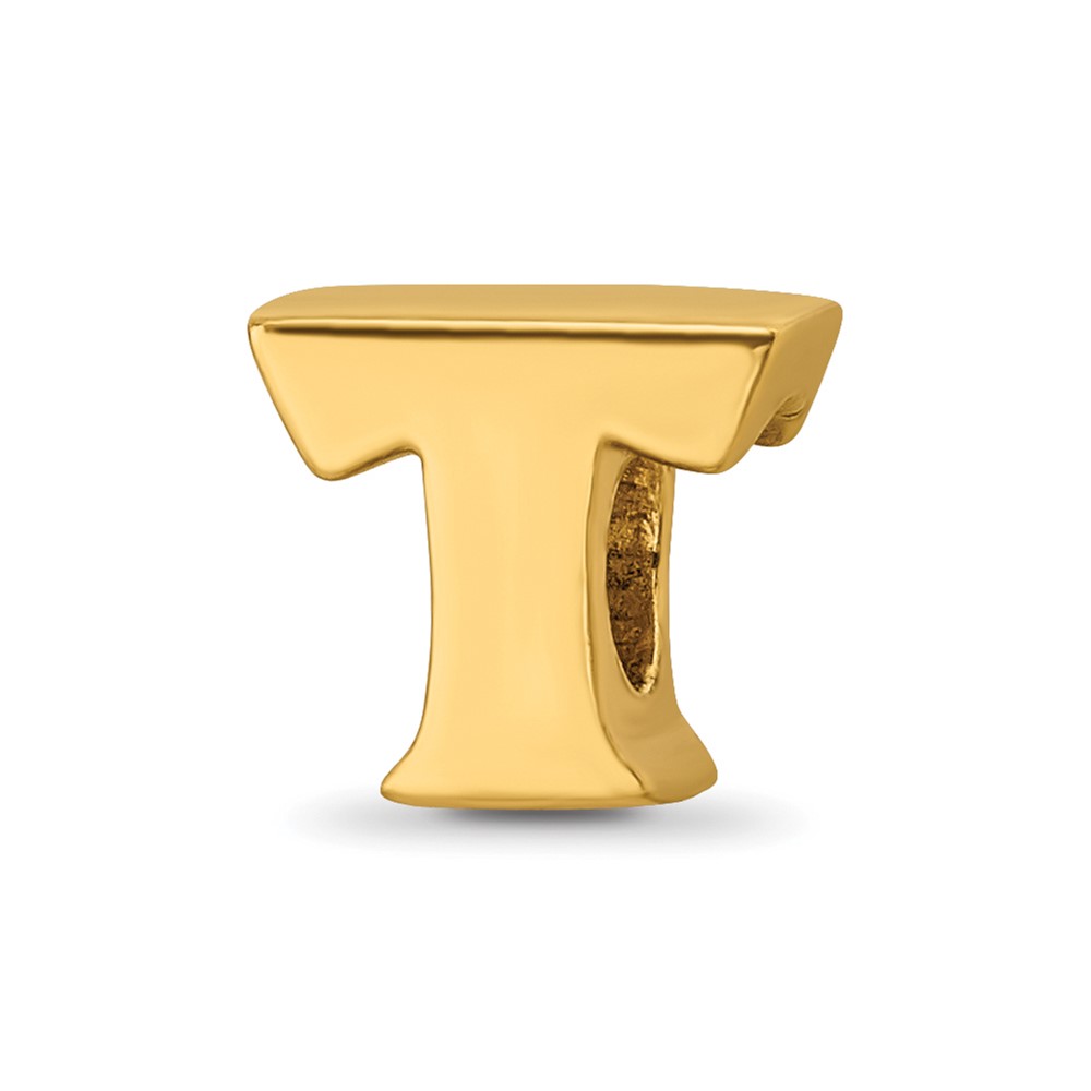 Sterling Silver Gold-plated Reflections Letter T Bead