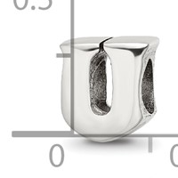 Sterling Silver Reflections Letter U Bead view 4