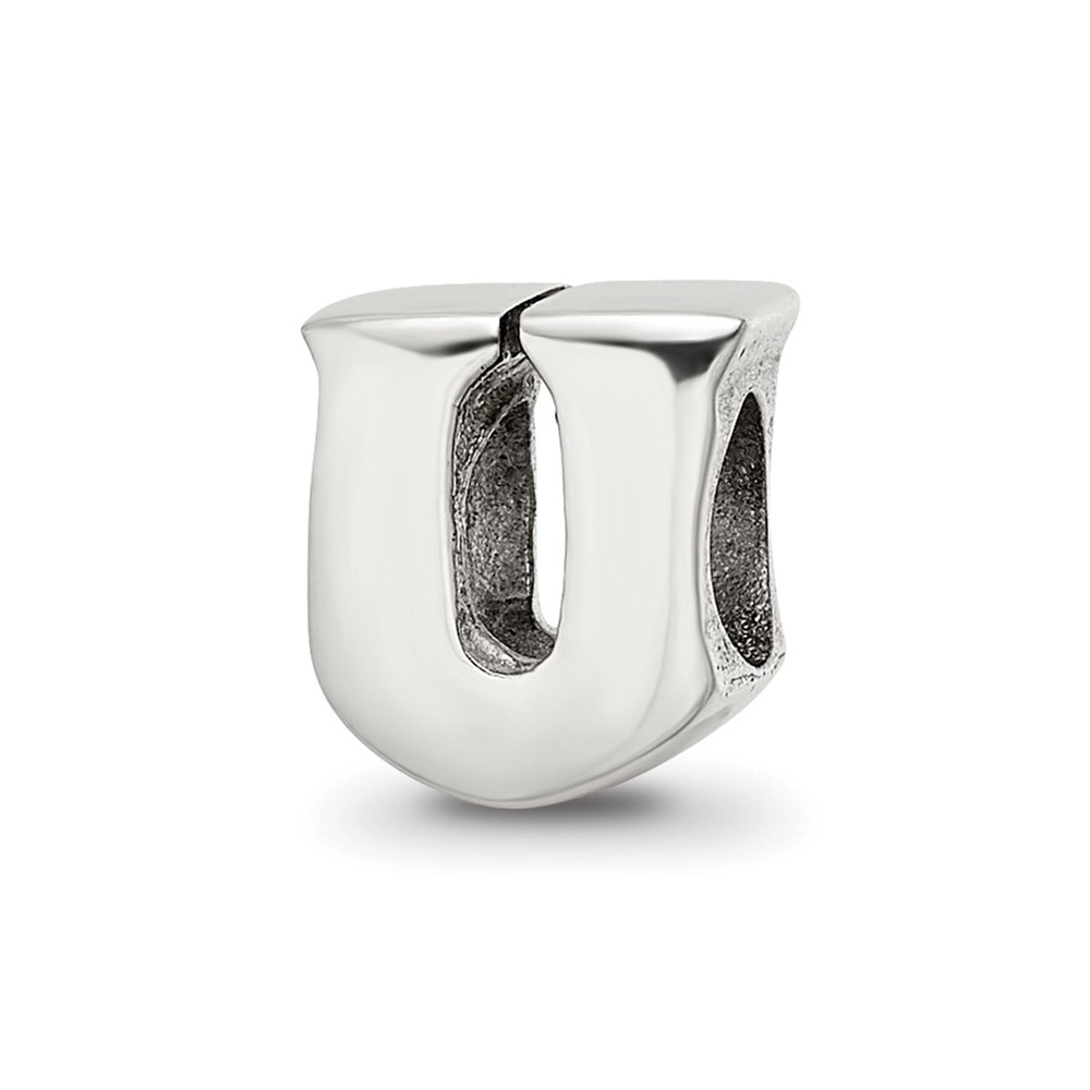 Sterling Silver Reflections Letter U Bead