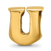 Sterling Silver Gold-plated Reflections Letter U Bead view 3