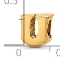 Sterling Silver Gold-plated Reflections Letter U Bead view 4