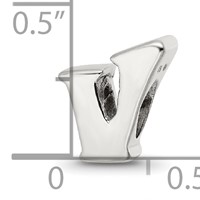 Sterling Silver Reflections Letter V Bead view 4