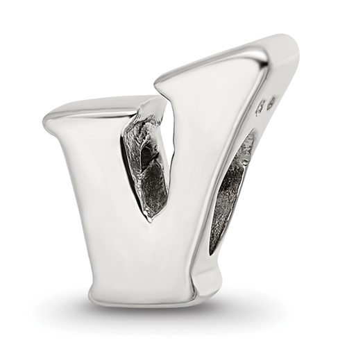 Sterling Silver Reflections Letter V Bead