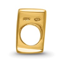 Sterling Silver Gold-plated Reflections Letter V Bead view 2