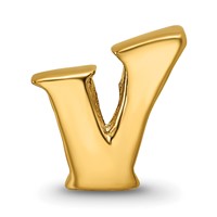Sterling Silver Gold-plated Reflections Letter V Bead view 3