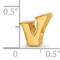 Sterling Silver Gold-plated Reflections Letter V Bead view 4
