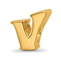 Sterling Silver Gold-plated Reflections Letter V Bead view 1