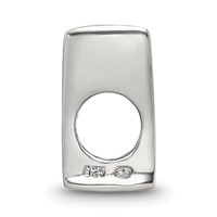 Sterling Silver Reflections Letter W Bead view 2