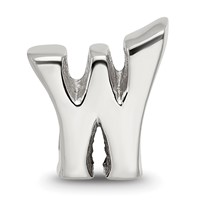 Sterling Silver Reflections Letter W Bead view 3