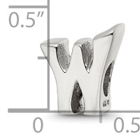 Sterling Silver Reflections Letter W Bead view 4