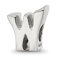 Sterling Silver Reflections Letter W Bead view 1