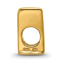 Sterling Silver Gold-plated Reflections Letter W Bead view 2