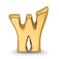 Sterling Silver Gold-plated Reflections Letter W Bead view 3