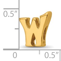 Sterling Silver Gold-plated Reflections Letter W Bead view 4