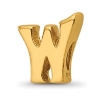 Sterling Silver Gold-plated Reflections Letter W Bead view 1