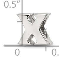 Sterling Silver Reflections Letter X Bead view 4